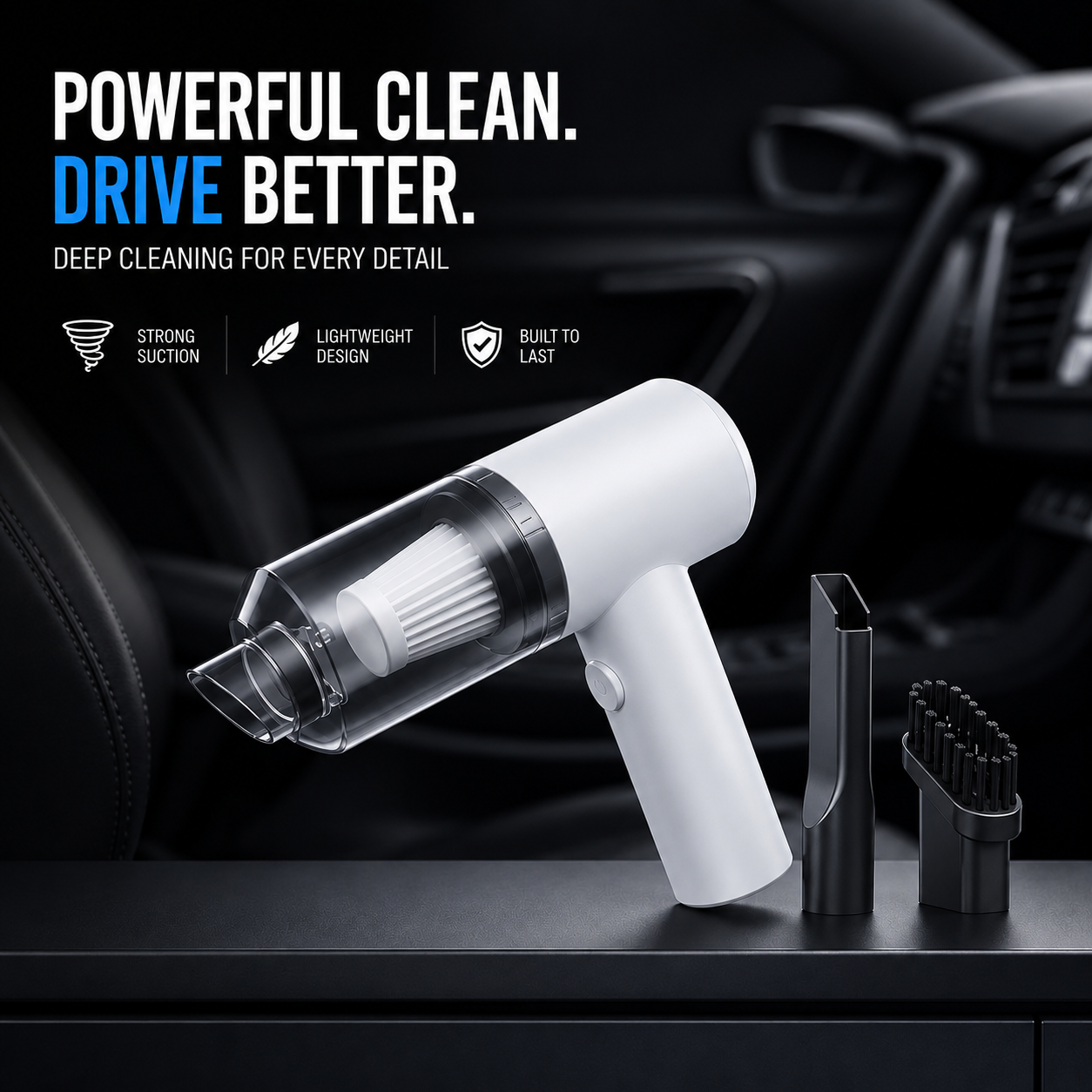 DustAway — Cordless Car Vacuum Cleaner