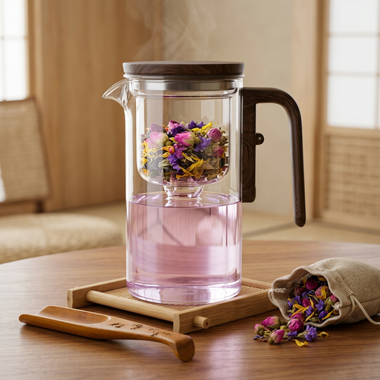 SteepCore — One-Click Magnetic Glass Teapot